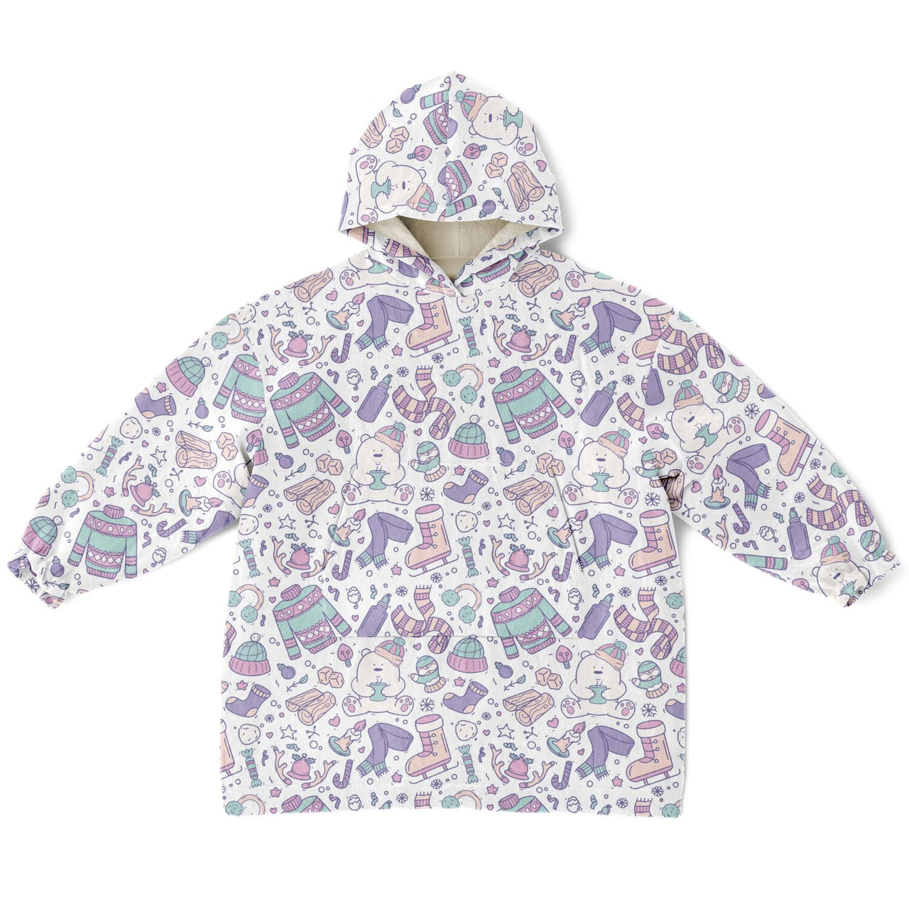 Christmas Pattern Winter Bear Youth Standard Hoodie