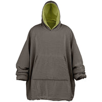 Thumbnail for Earthy Tones Sandstone and Olive Green Oversized Reversible Hoodie
