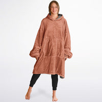 Thumbnail for Earthy Tones Roman Peach and Sandstone Oversized Reversible Hoodie