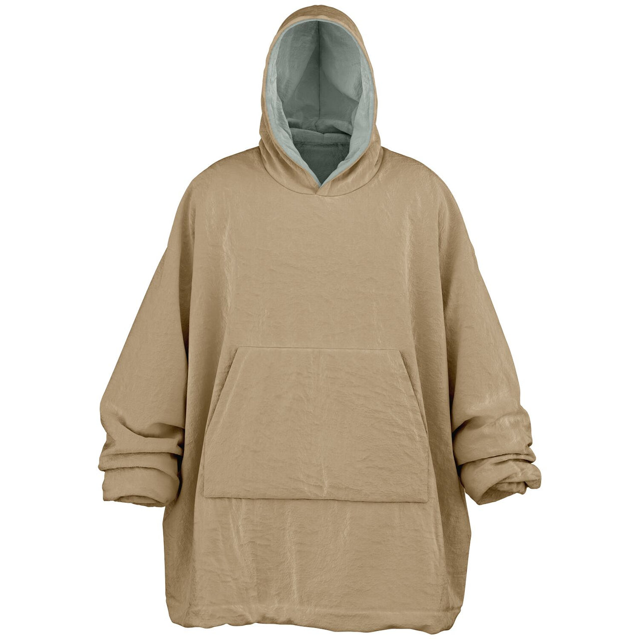 Neutral Sand and Ash Gray Oversized Reversible Hoodie