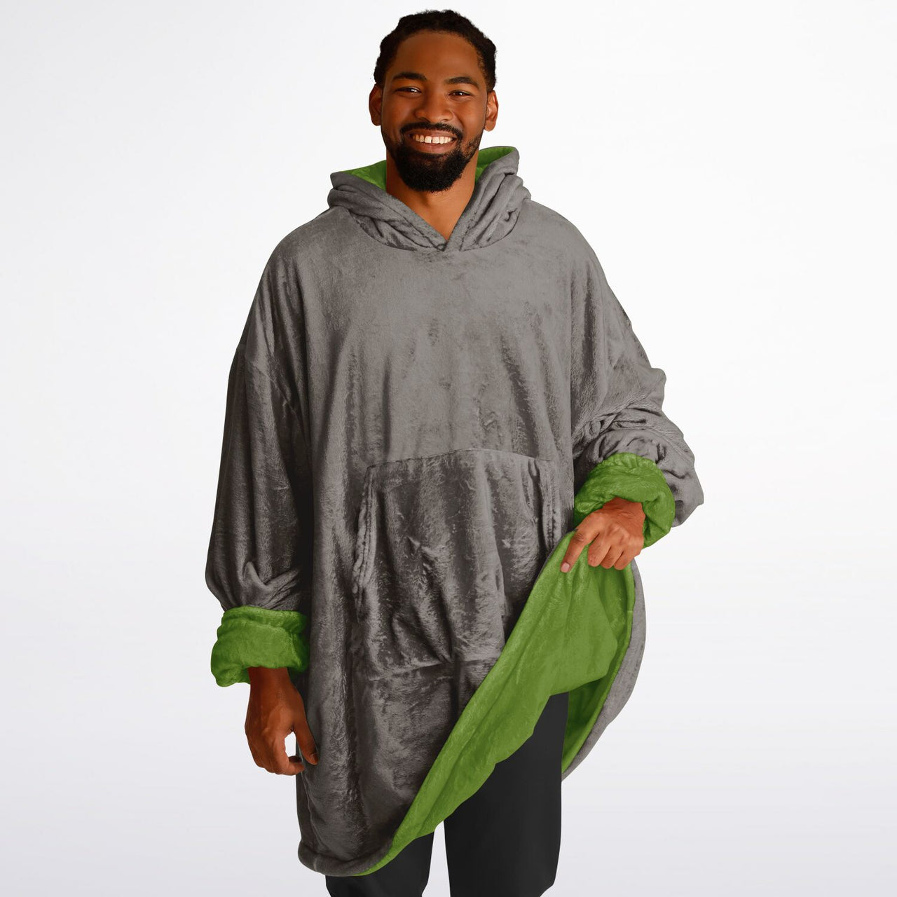 Earthy Tones Sandstone and Olive Drab Oversized Reversible Hoodie