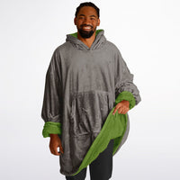 Thumbnail for Earthy Tones Sandstone and Olive Drab Oversized Reversible Hoodie