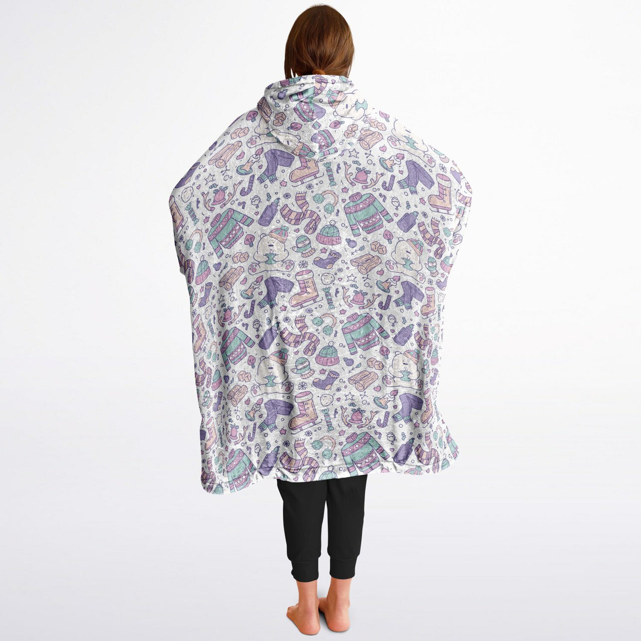 Christmas Pattern Winter Bear and Winter_Christmas Oversized Reversible Hoodie