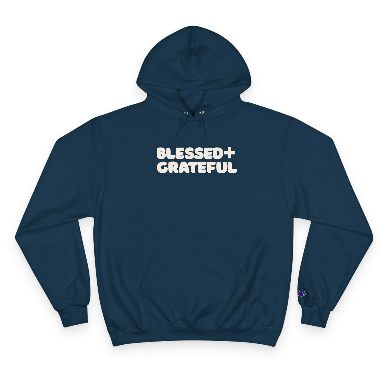 Blessed + Grateful Champion Hoodie — Minimalist Faith Pullover