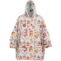 Thumbnail for Christmas Pattern Red Christmas and Winter Cat Oversized Reversible Hoodie