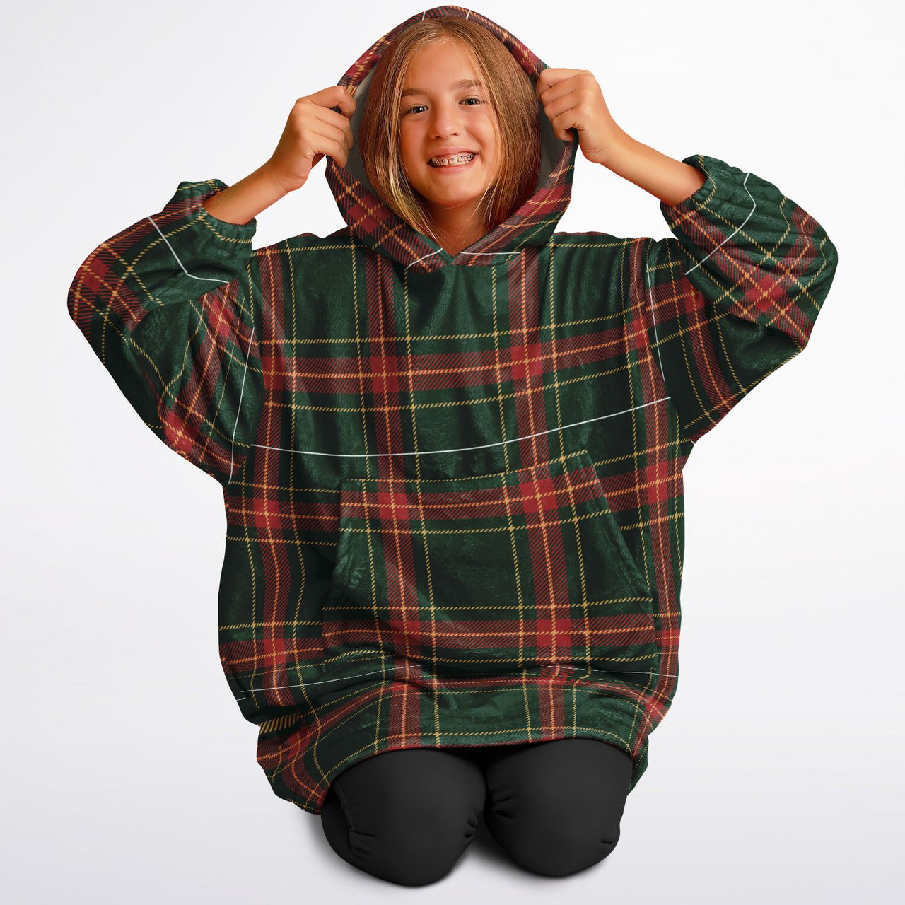 Christmas Pattern Checkered 1 Youth Standard Hoodie