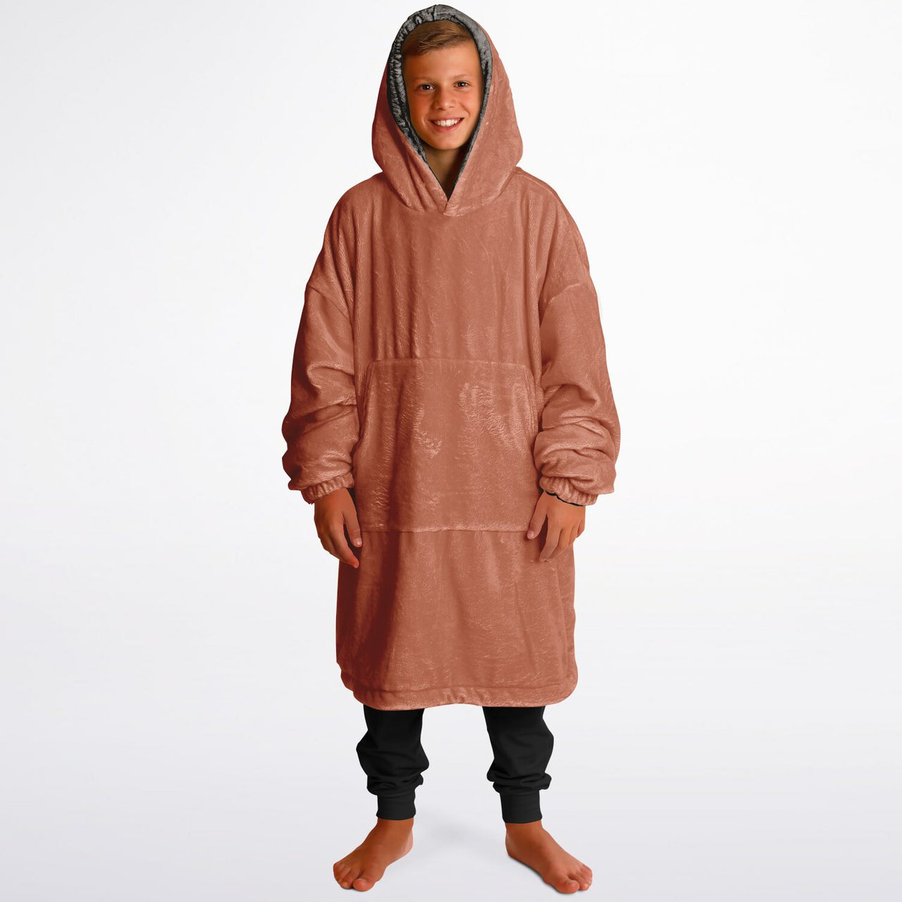 Earthy Tones Sandstone and Roman Peach Youth Reversible Hoodie