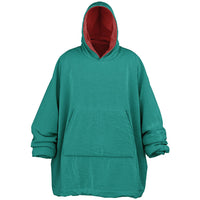 Thumbnail for Jewel Emeral Green and Opulent Ruby Oversized Reversible Hoodie