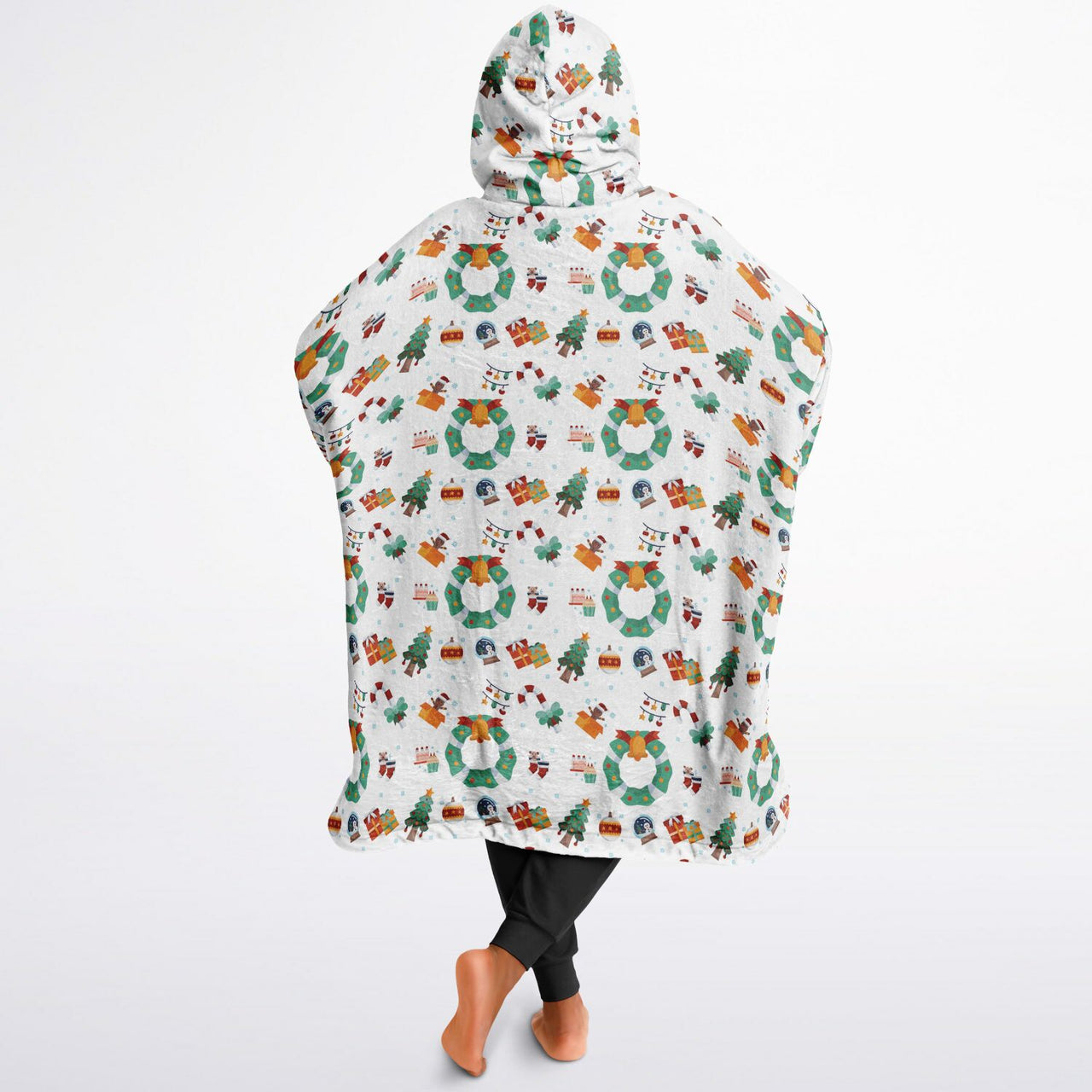 Christmas Pattern Winter Bear and Winter_Christmas Oversized Reversible Hoodie