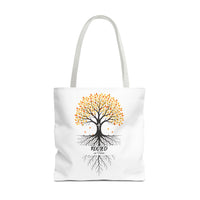 Thumbnail for Rooted Tree of Life Autumn Tote Bag — 'ROOTED IN HIM' Canvas Tote