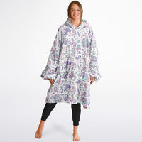 Thumbnail for Christmas Pattern Winter Bear and Winter Cat Oversized Reversible Hoodie