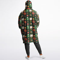 Thumbnail for Christmas Pattern Checkered 2 and Green Christmas Oversized Reversible Hoodie