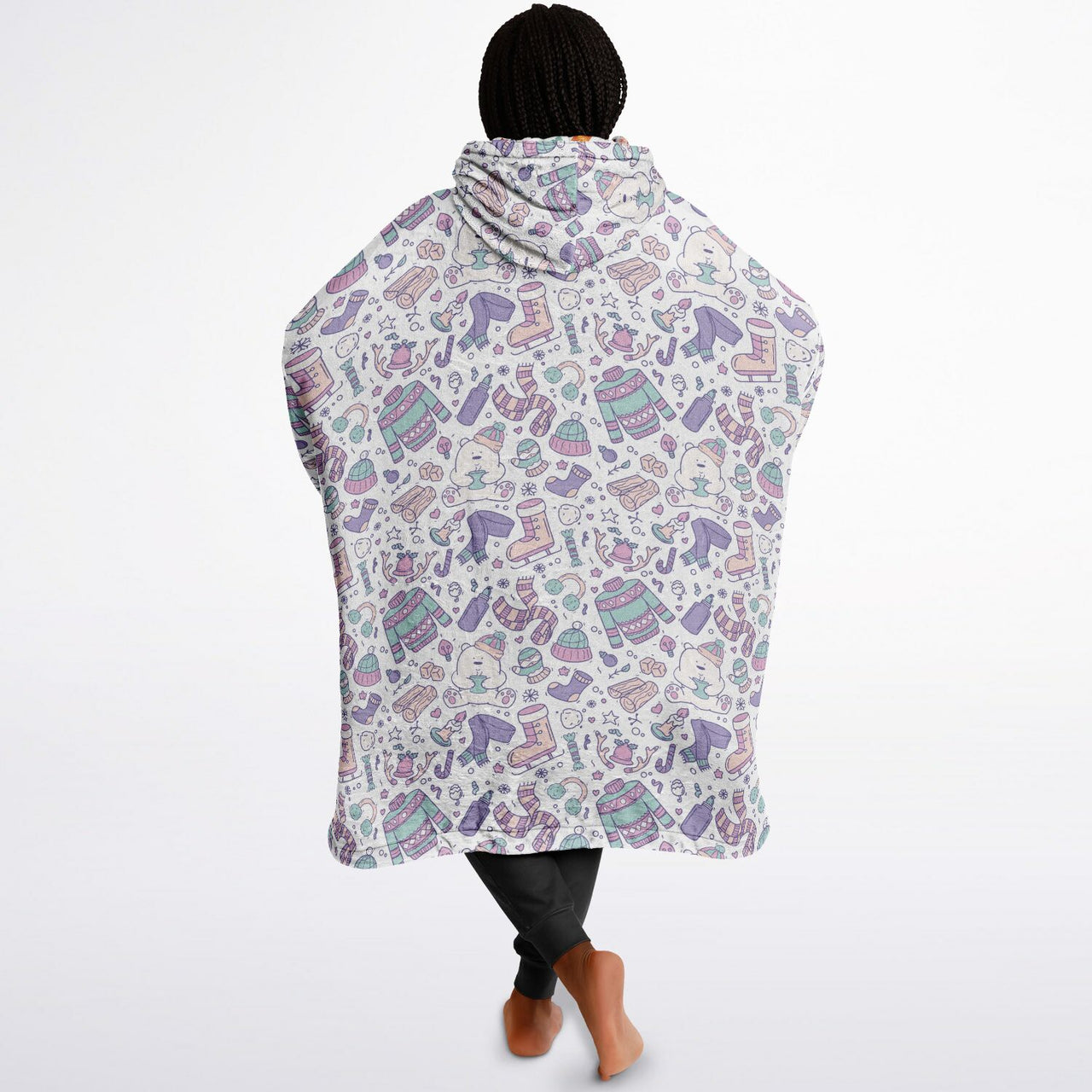 Christmas Pattern Winter Bear and Winter_Christmas Oversized Reversible Hoodie