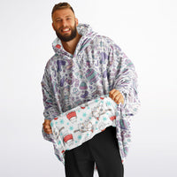 Thumbnail for Christmas Pattern Winter Bear and Winter Cat Oversized Reversible Hoodie