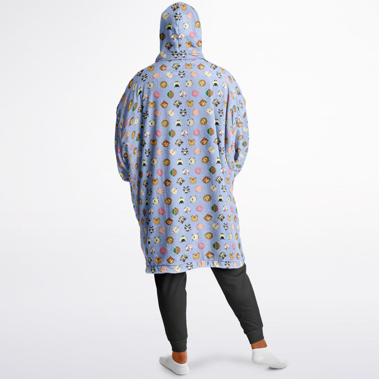 Animal 1 and Smores Pattern Oversized Reversible Hoodie