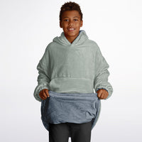 Thumbnail for Neutral Slate and Ash Gray Youth Reversible Hoodie