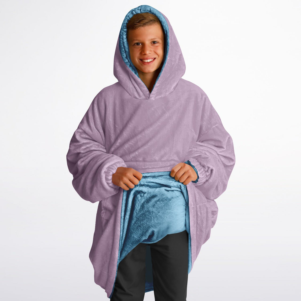 Pastel Lilac and Sky Blue Youth Reversible Hoodie
