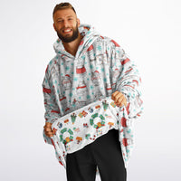 Thumbnail for Christmas Pattern Winter Cat and Winter Christmas Oversized Reversible Hoodie