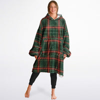 Thumbnail for Christmas Pattern Checkered 1 and Red Christmas Oversized Reversible Hoodie