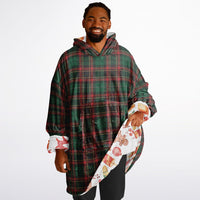Thumbnail for Christmas Pattern Checkered 2 and Red Christmas Oversized Reversible Hoodie