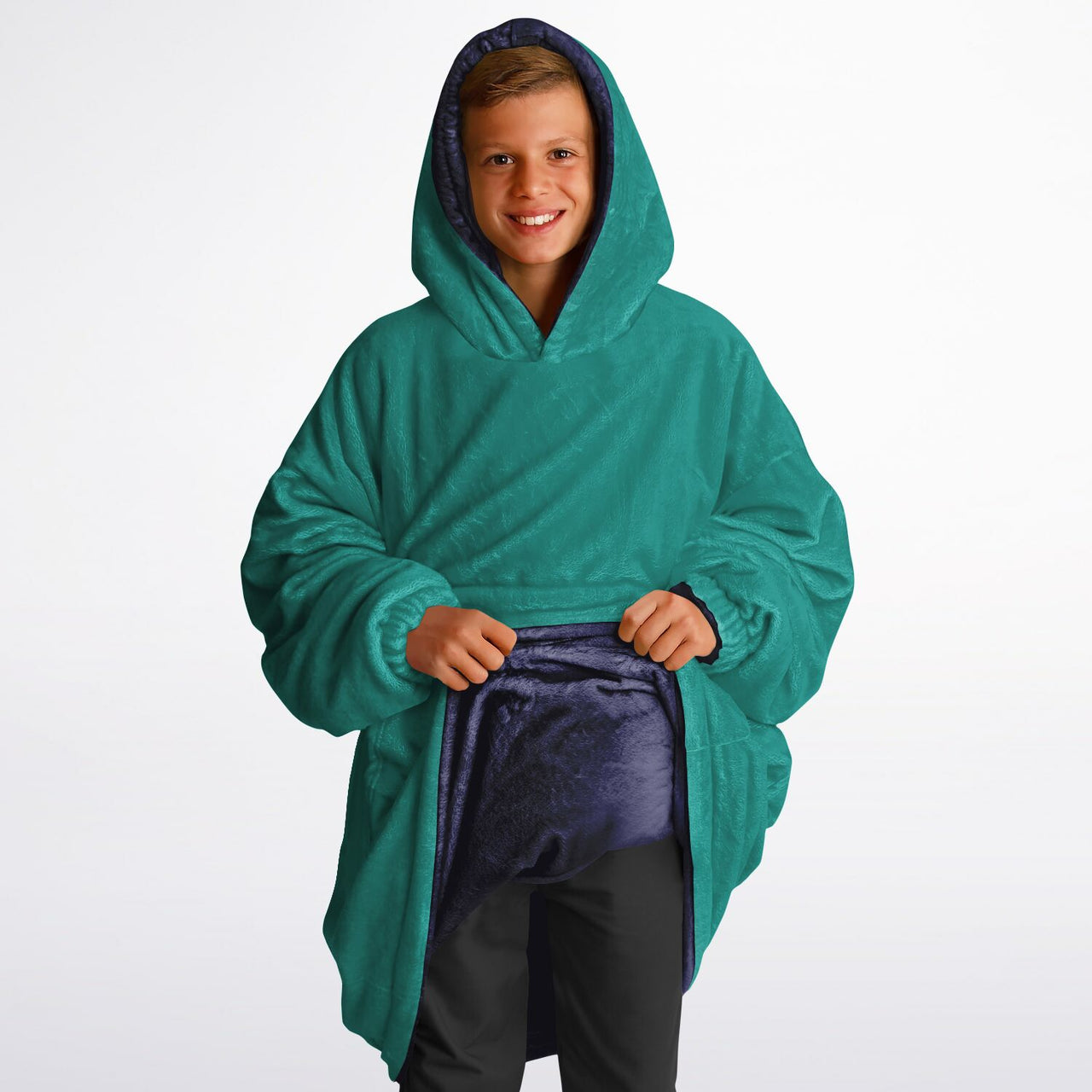 Jewel Emeral Green ang Deep Amethyst Youth Reversible Hoodie