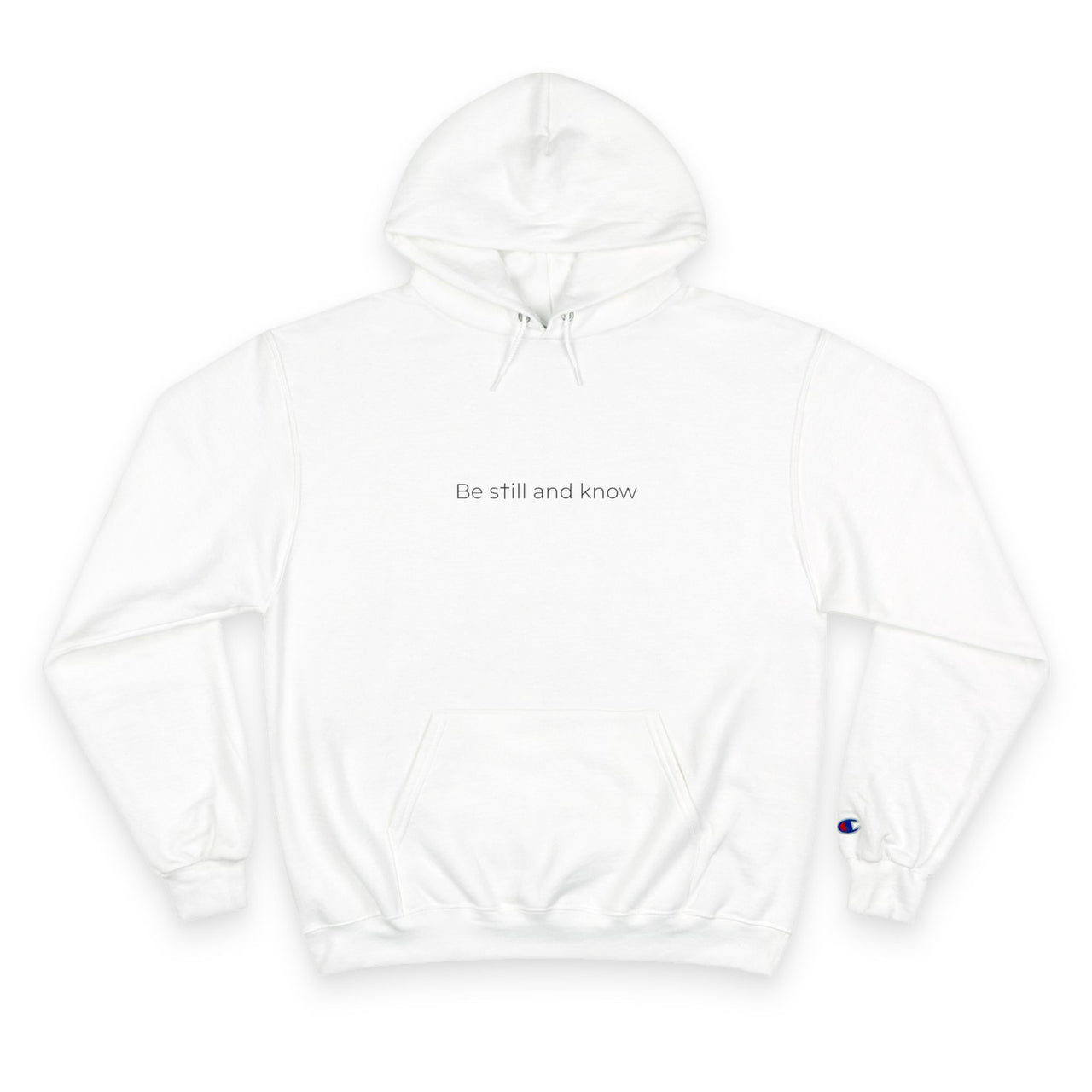 Be Still and Know Hoodie — Minimal Christian Cross Faith Pullover