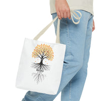 Thumbnail for Rooted Tree of Life Autumn Tote Bag — 'ROOTED IN HIM' Canvas Tote