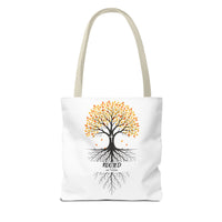 Thumbnail for Rooted Tree of Life Autumn Tote Bag — 'ROOTED IN HIM' Canvas Tote