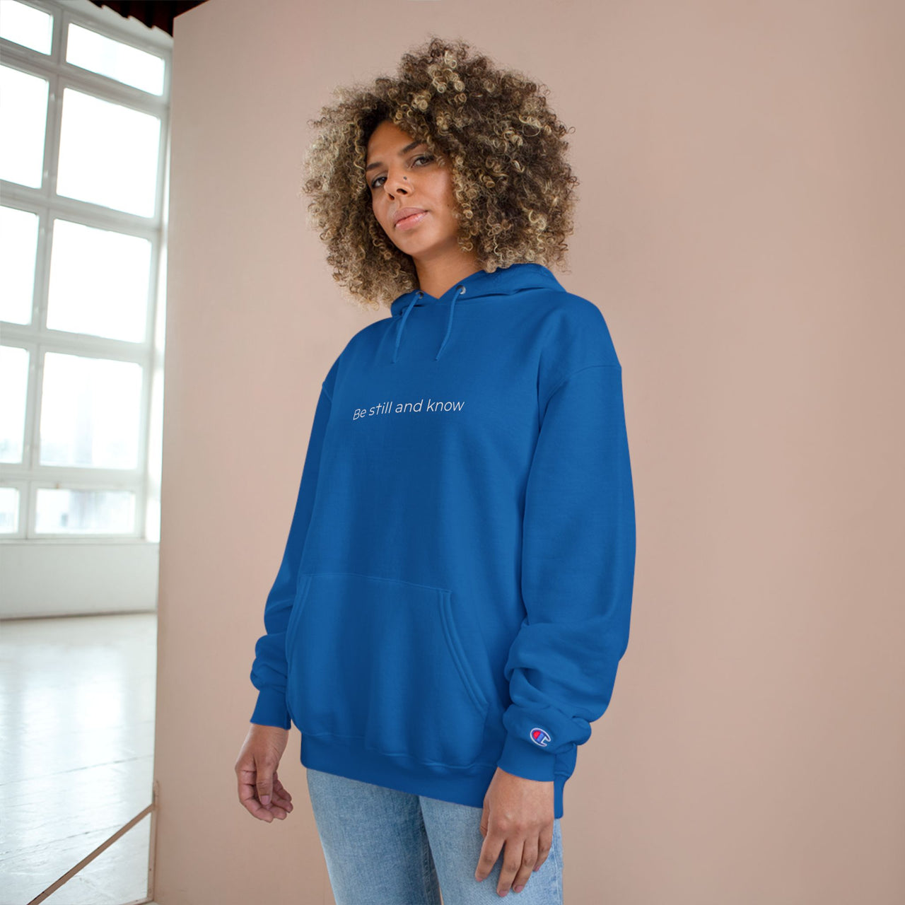 Be Still and Know Hoodie — Minimal Christian Cross Faith Pullover
