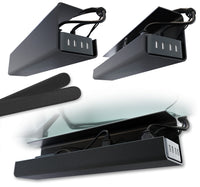 Thumbnail for SleekDesk Easy-Stick Cable Organizer Trays - Black Twin Pack