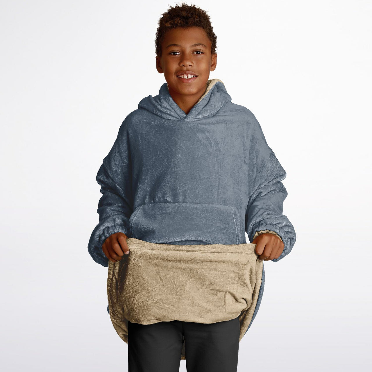Neutral Sand and Slate Youth Reversible Hoodie