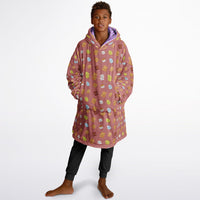 Thumbnail for Animal 2 and Smores Pattern Oversized Youth Reversible Hoodie