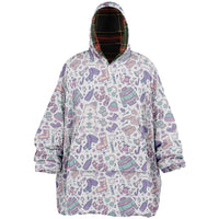 Thumbnail for Christmas Pattern Checkered 1 and Winter Bear Oversized Reversible Hoodie