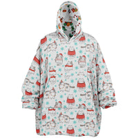Thumbnail for Christmas Pattern Winter Cat and Winter Christmas Oversized Reversible Hoodie