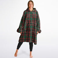 Thumbnail for Christmas Pattern Checkered 2 and Green Christmas Oversized Reversible Hoodie