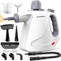 Thumbnail for Multi-Surface Handheld Pressurized Steam Cleaner with 11-Pieces Accessories 15.2OZ Hands-free Portable Steamer for Cleaning Multipurpose Steam Cleaner for Home|Dirt|Upholstery|Car|Floor|Grout|More