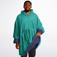 Thumbnail for Jewel Deep Amethyst and Emerald Green Oversized Reversible Hoodie