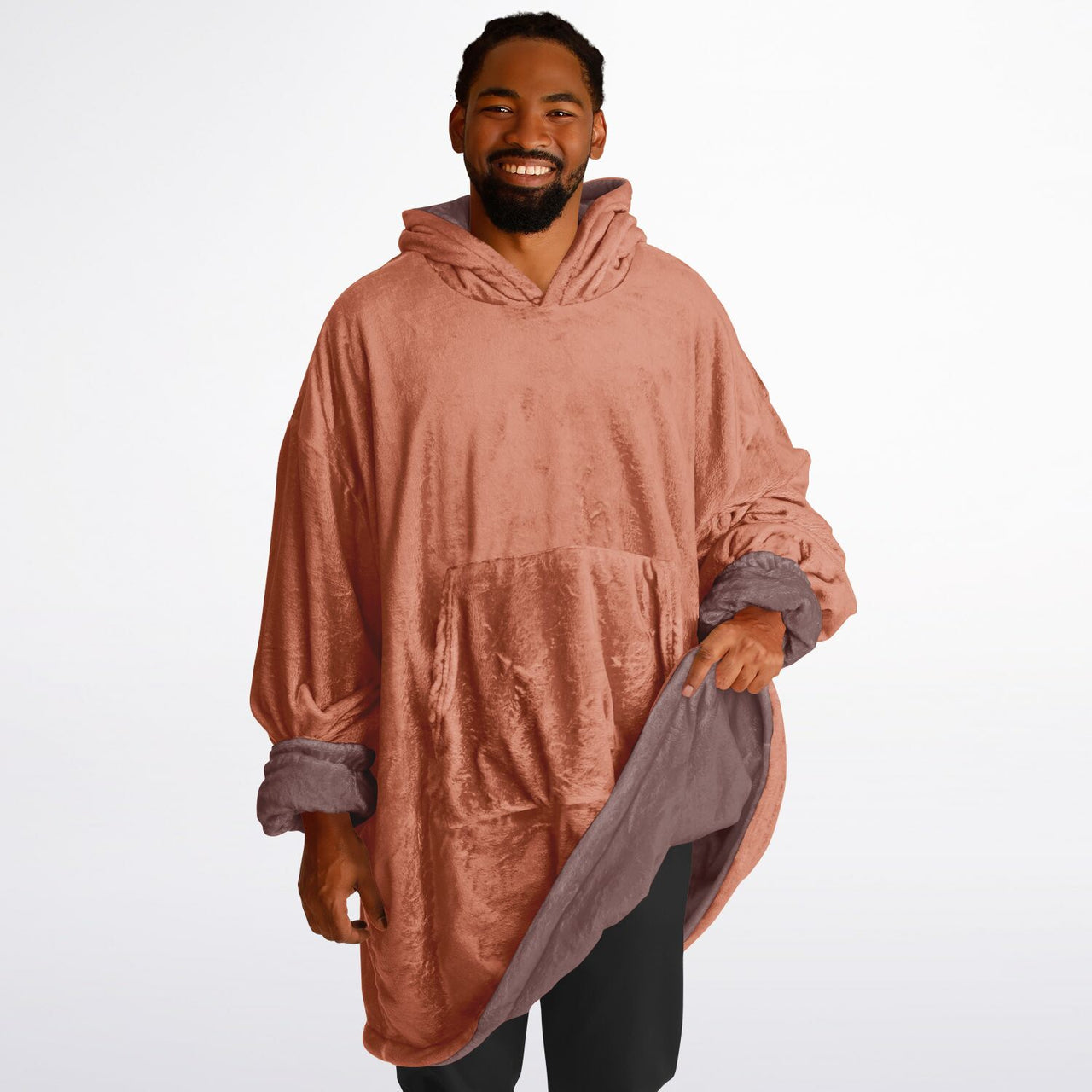 Earthy Tones Roman Peach and Rose Taupe Oversized Reversible Hoodie