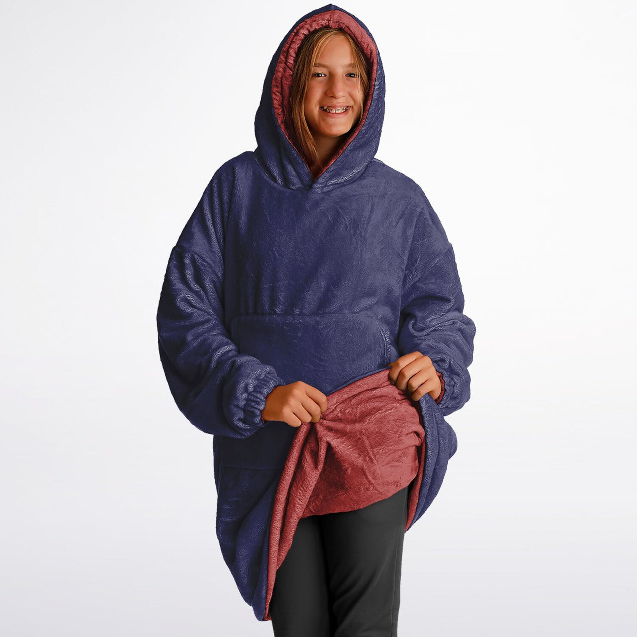 Jewel Deep Amethyst and Opulant Ruby Youth Reversible Hoodie