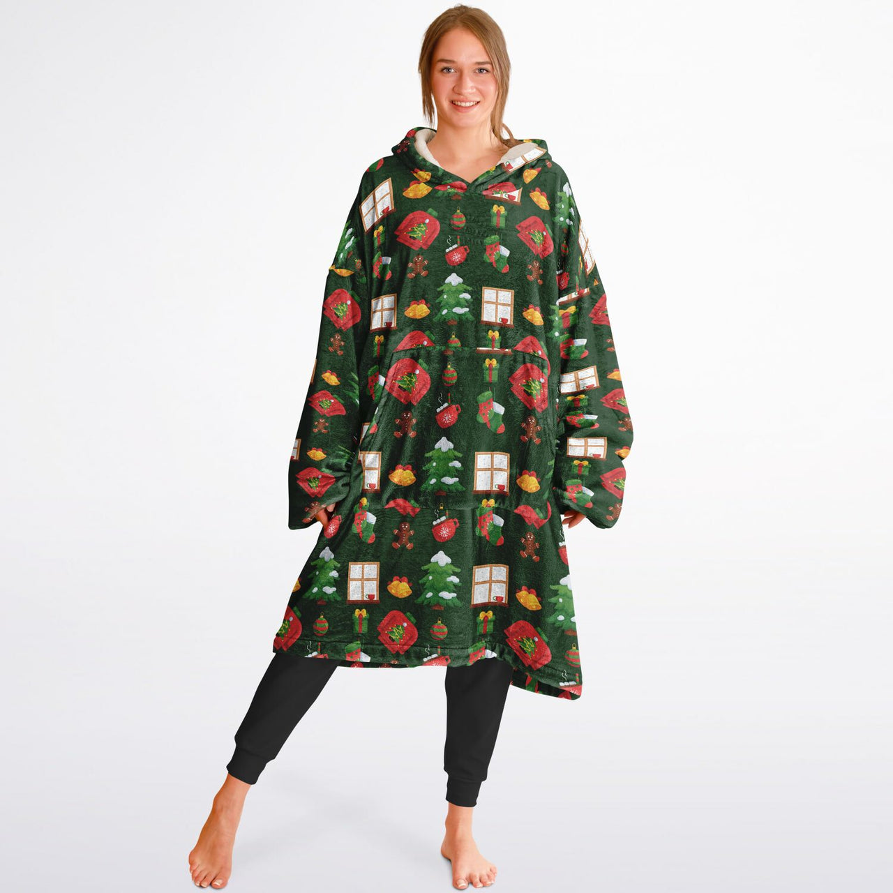 Green Christmas Pattern Adult Standard Hoodie
