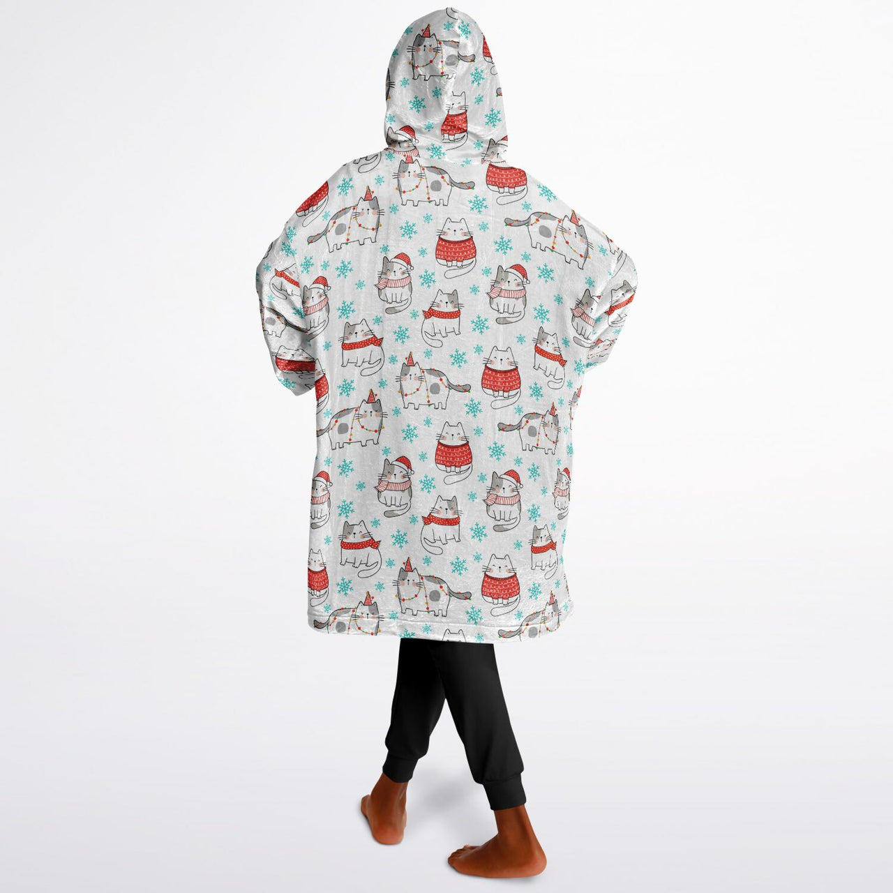 Christmas Pattern Winter Cat Youth Standard Hoodie