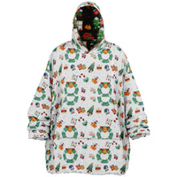 Thumbnail for Winter and Green Christmas Pattern Oversized Reversible Hoodie