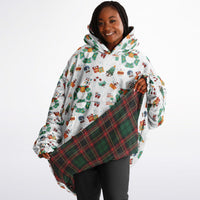 Thumbnail for Christmas Pattern Winter Christmas and Checkered 2 Oversized Reversible Hoodie