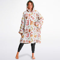 Thumbnail for Christmas Pattern Checkered 1 and Red Christmas Oversized Reversible Hoodie