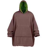 Thumbnail for Earthy Tones Olive Drab and Rose Taupe Oversized Reversible Hoodie