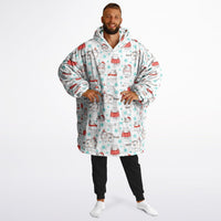 Thumbnail for Christmas Pattern Winter Cat and Winter Christmas Oversized Reversible Hoodie