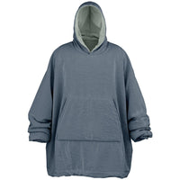 Thumbnail for Neutral Ash Gray and Slate Oversized Reversible Hoodie