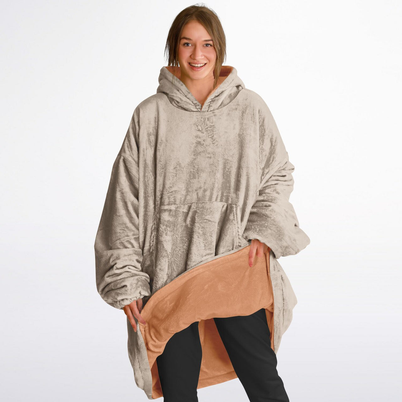 Apricot Crush and Soft Amber New Color 2024 Oversized Reversible Hoodie
