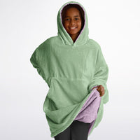 Thumbnail for Pastel Pistachio Green and Lilac Youth Reversible Hoodie