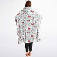 Thumbnail for Christmas Pattern Winter Cat and Checkered 1 Oversized Reversible Hoodie